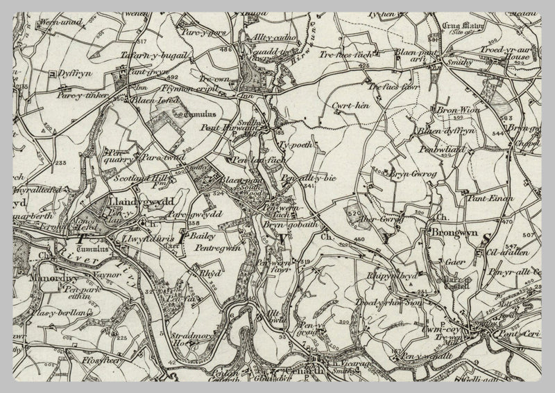 1890 Collection - Llangrangog (Aberaeron) Ordnance Survey Map