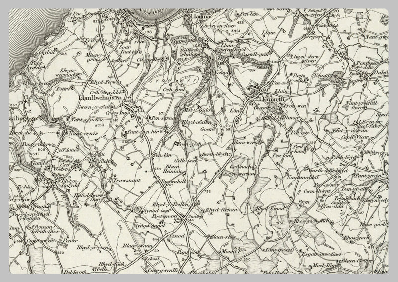 1890 Collection - Llangrangog (Aberaeron) Ordnance Survey Map