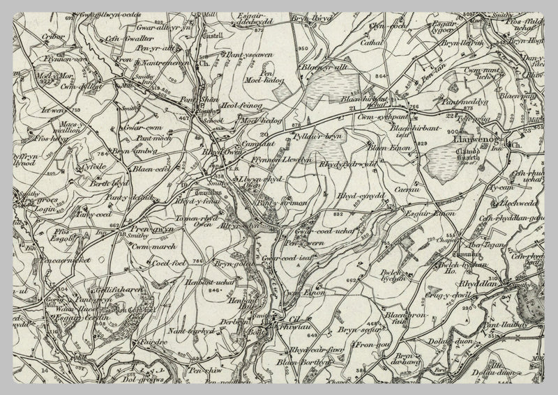 1890 Collection - Llangrangog (Aberaeron) Ordnance Survey Map