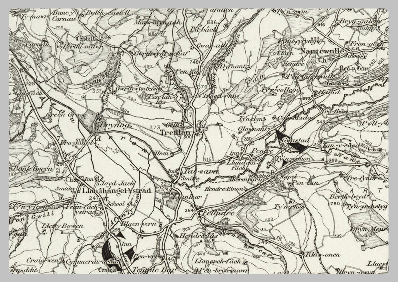 1890 Collection - Lampeter (Llanilar) Ordnance Survey Map