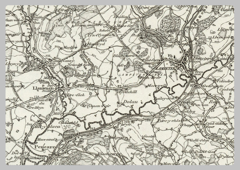 1890 Collection - Lampeter (Llanilar) Ordnance Survey Map