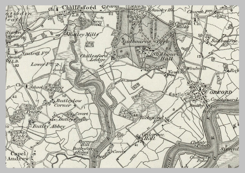 1890 Collection - Woodbridge (Saxmundham) Ordnance Survey Map