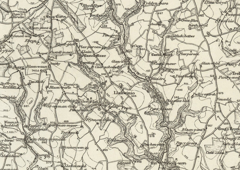 1890 Collection - Newcastle Emlyn (Llangranog) Ordnance Survey Map