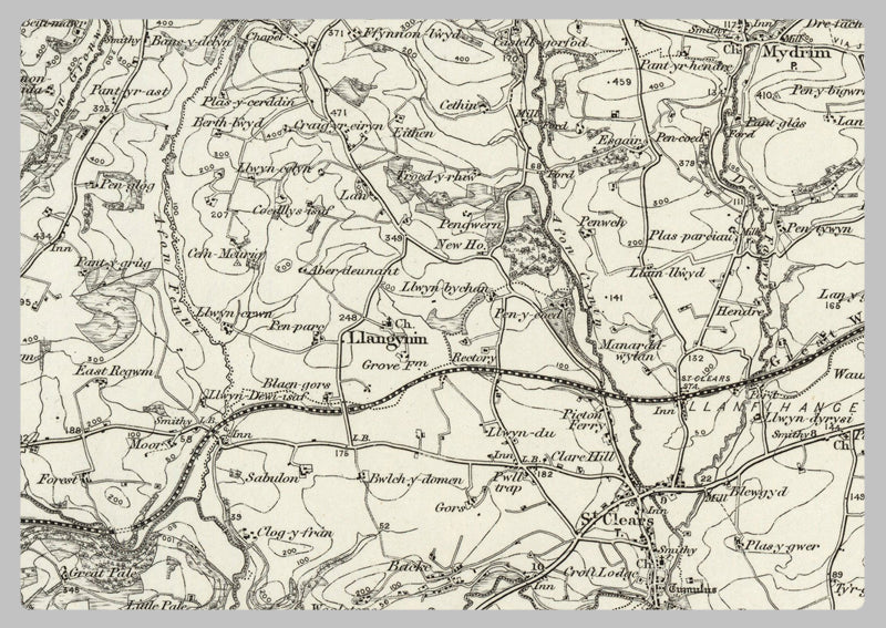 1890 Collection - Carmarthen (Newcastle Emlyn) Ordnance Survey Map