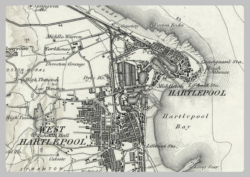 1890 Collection - Durham (Sunderland) Ordnance Survey Map