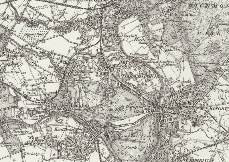 1890 Collection - South London (North London) Ordnance Survey Map
