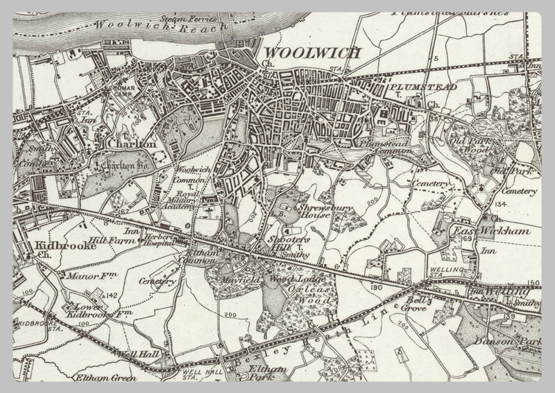1890 Collection - Dartford (Romford) Ordnance Survey Map