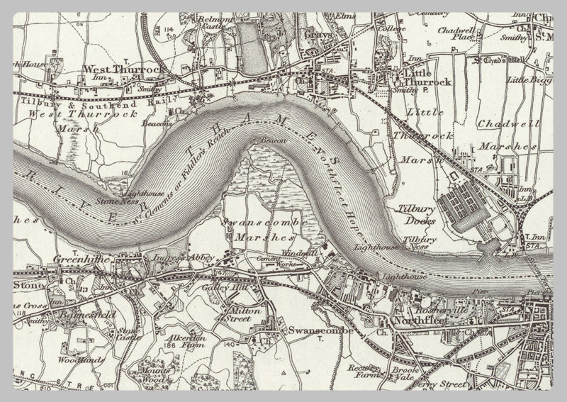 1890 Collection - Dartford (Romford) Ordnance Survey Map