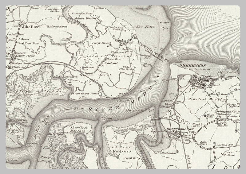 1890 Collection Chatham (Shoebury Ness) Ordnance Survey Map I Love Maps
