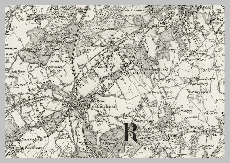 1890 Collection - Reigate (South London) Ordnance Survey Map