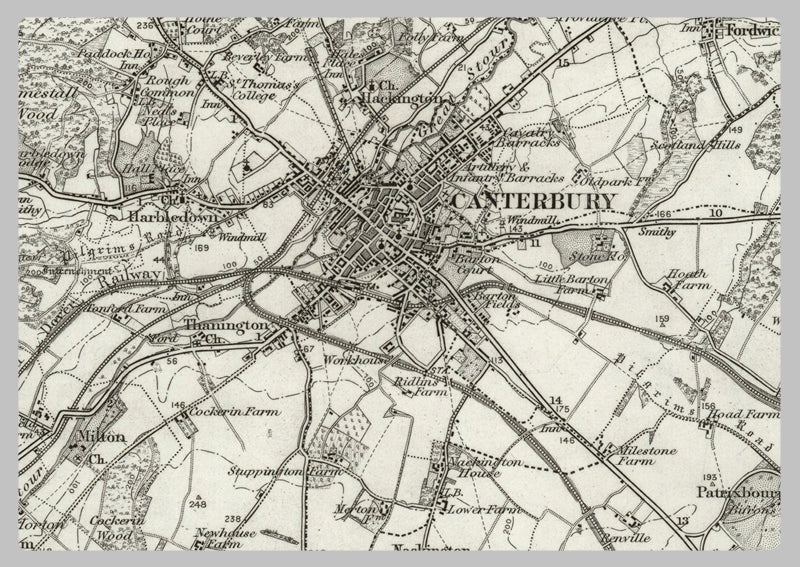 1890 Collection - Cantebury (Faversham) Ordnance Survey Map