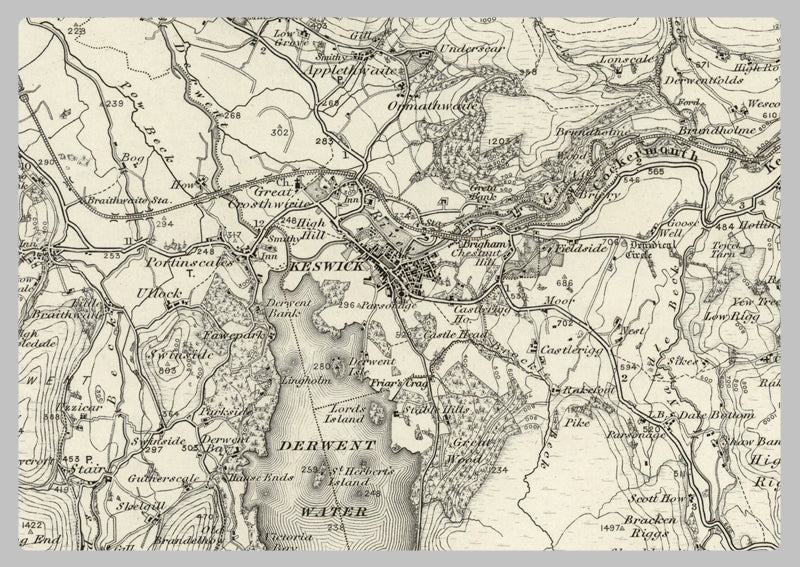 1890 Collection - Keswick (Cockermouth) Ordnance Survey Map