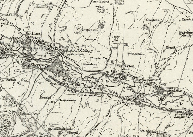 1890 Collection - Salisbury (Devizes) Ordnance Survey Map