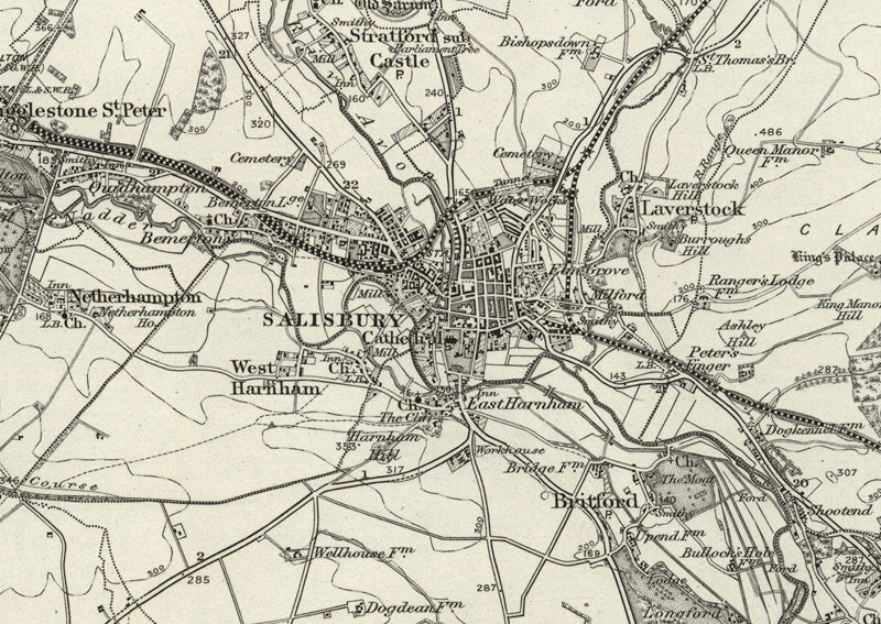1890 Collection - Salisbury (Devizes) Ordnance Survey Map