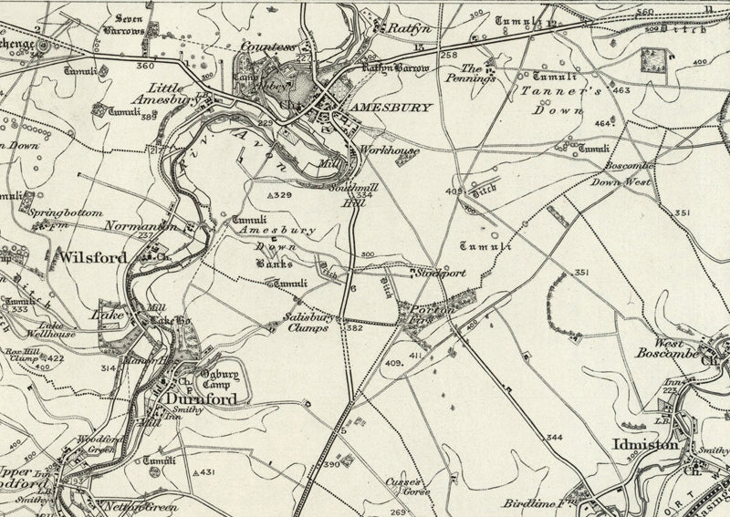 1890 Collection - Salisbury (Devizes) Ordnance Survey Map