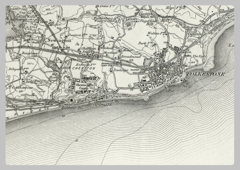 1890 Collection - Folkestone (Cantebury)  Ordnance Survey Map