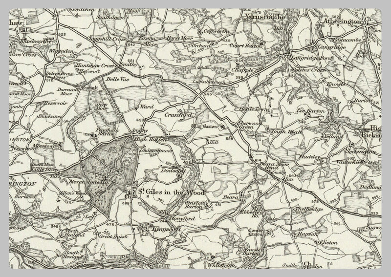 1890 Collection - Chulmleigh (Barnstaple) Ordnance Survey Map