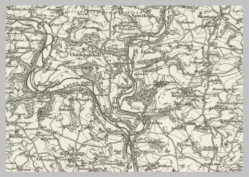 1890 Collection - Chulmleigh (Barnstaple) Ordnance Survey Map