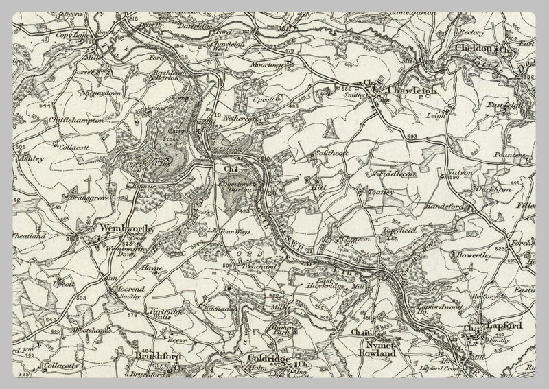 1890 Collection - Chulmleigh (Barnstaple) Ordnance Survey Map