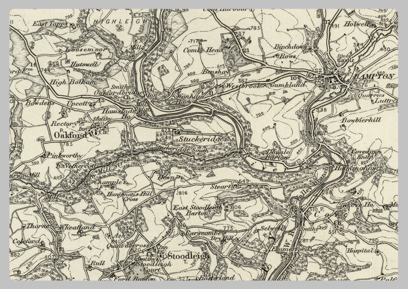 1890 Collection - Tiverton (Dulverton) Ordnance Survey Map