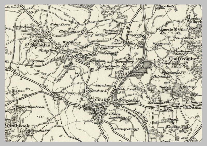 1890 Collection - Wellington (Taunton) Ordnance Survey Map