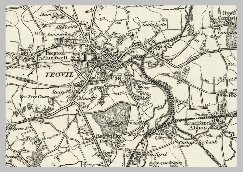 1890 Collection - Yeovil (Glastonbury) Ordnance Survey Map