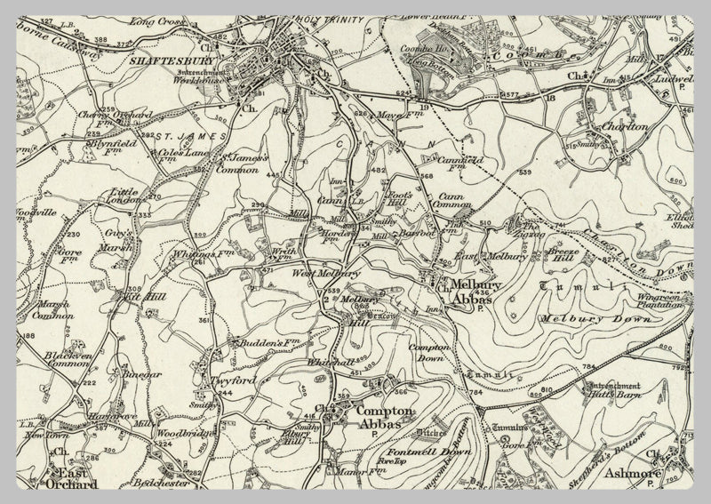 1890 Collection - Shaftesbury (Wincanton) Ordnance Survey Map