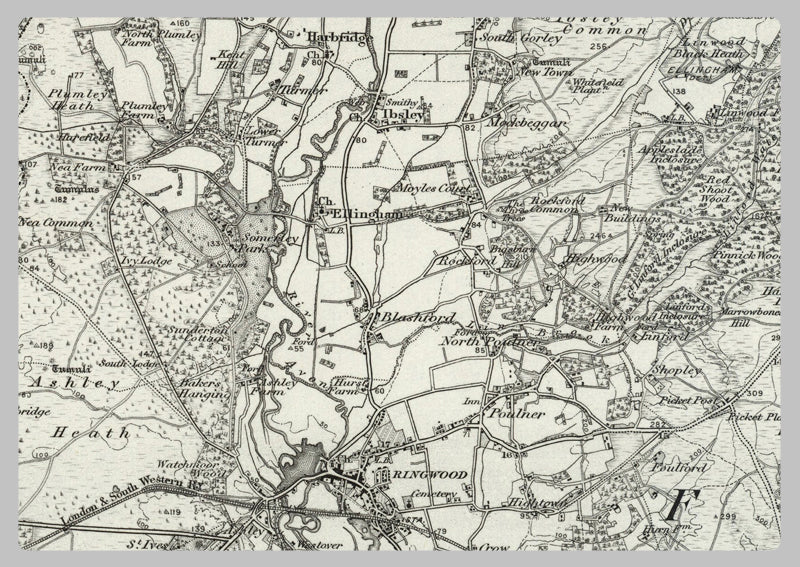 1890 Collection - Ringwood (Salisbury) Ordnance Survey Map