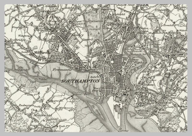 1890 Collection - Southhampton (Winchester) Ordnance Survey Map