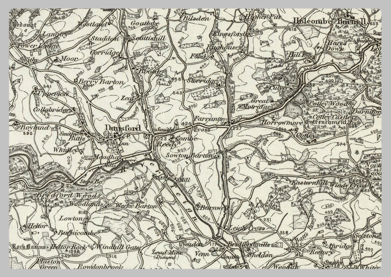 1890 Collection - Exeter (Tiverton) Ordnance Survey Map
