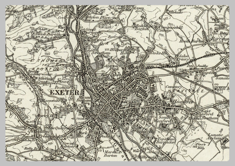 1890 Collection - Exeter (Tiverton) Ordnance Survey Map