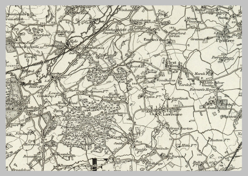 1890 Collection - Exeter (Tiverton) Ordnance Survey Map