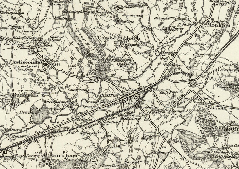 1890 Collection - Sidmouth (Wellington) Ordnance Survey Map