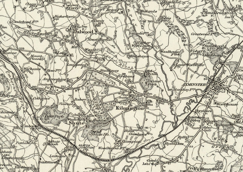 1890 Collection - Sidmouth (Wellington) Ordnance Survey Map