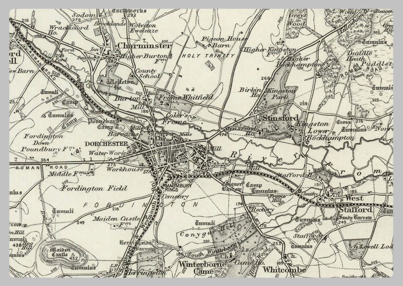 1890 Collection - Dorchester (Shaftesbury) Ordnance Survey Map