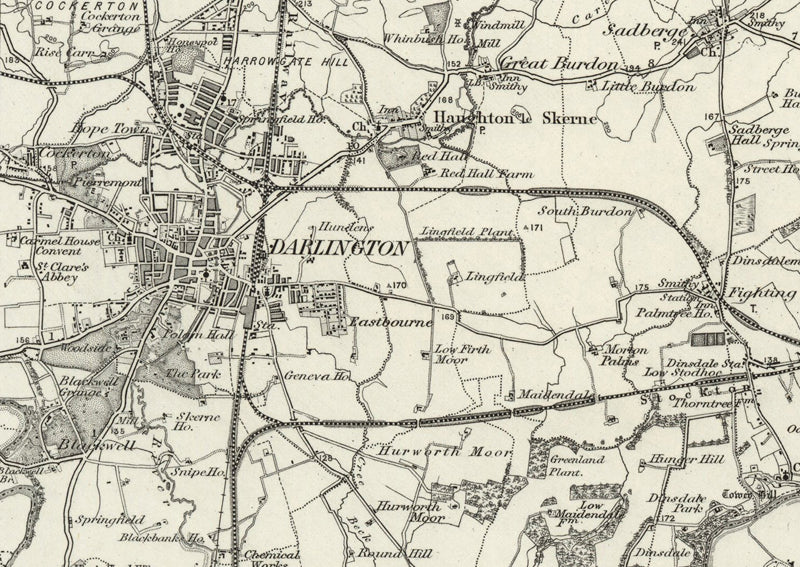 1890 Collection - Stockton on Tees (Durham) Ordnance Survey Map