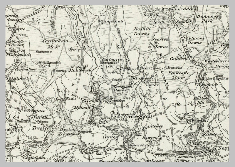 1890 Collection - Camelford (Boscastle) Ordnance Survey Map
