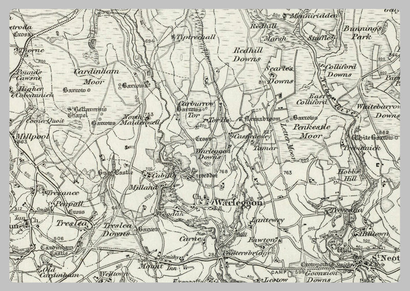 1890 Collection - Camelford (Boscastle) Ordnance Survey Map