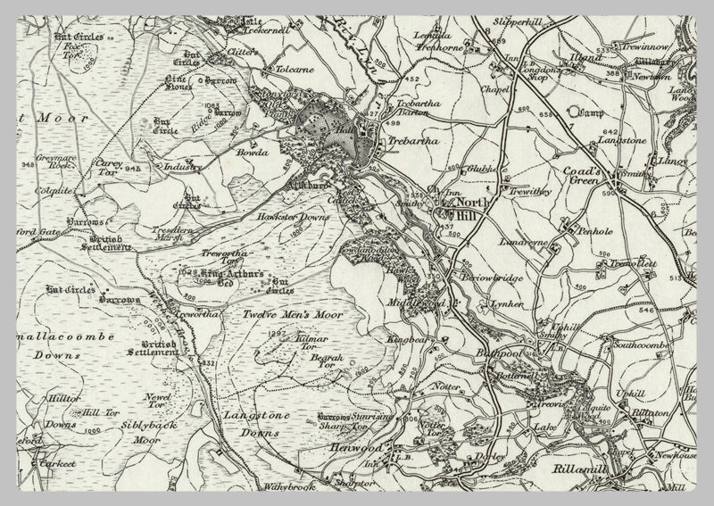1890 Collection - Tavistock (Holsworthy) Ordnance Survey Map