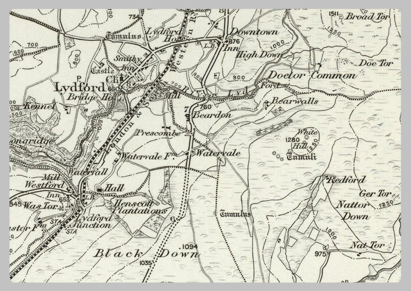 1890 Collection - Dartmoor Forest (Okehampton) Ordnance Survey Map