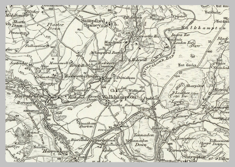 1890 Collection - Dartmoor Forest (Okehampton) Ordnance Survey Map