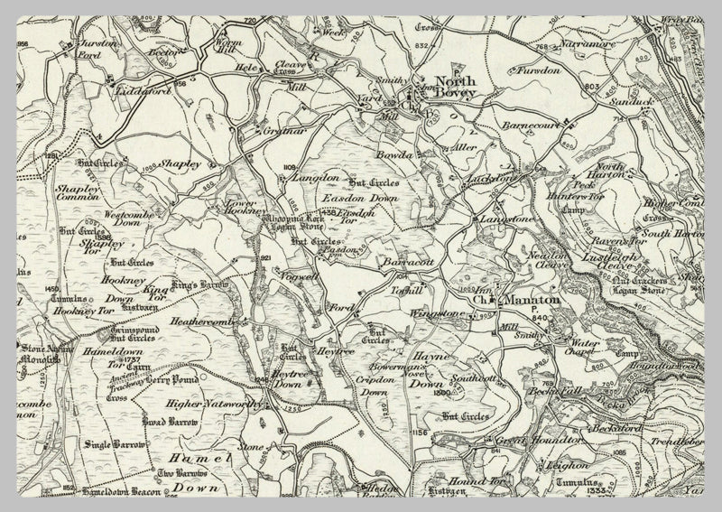 Okehampton Postcode Map 1890 Collection - Dartmoor Forest (Okehampton) Ordnance Survey Map– I ...