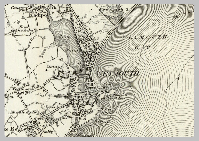 1890 Collection - Weymouth (Dorchester) Ordnance Survey Map
