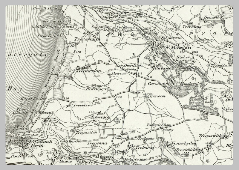 1890 Collection - Newquay (Trevose Head) Ordnance Survey Map