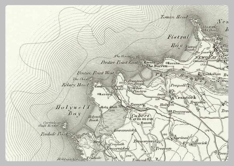 1890 Collection - Newquay (Trevose Head) Ordnance Survey Map