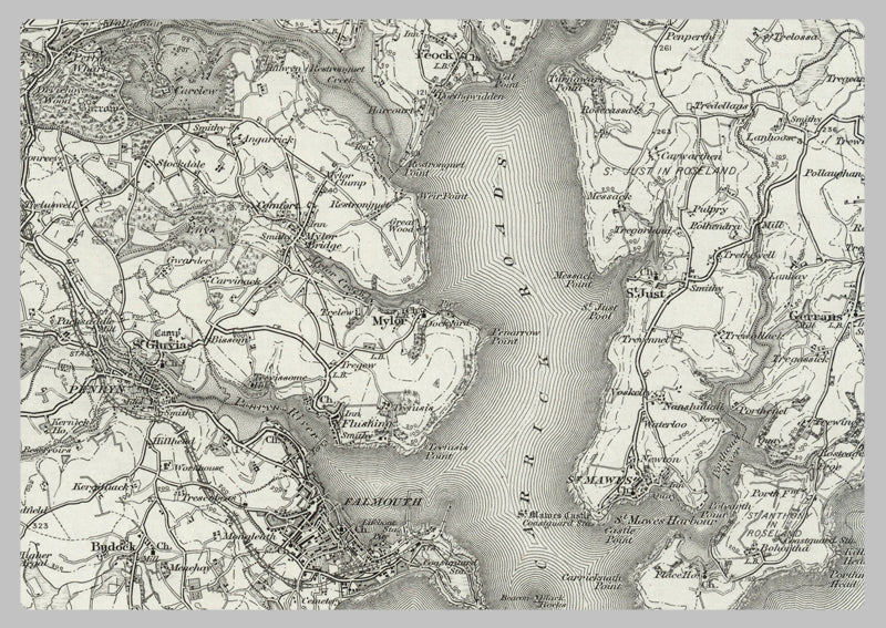 1890 Collection - Falmouth (Newquay) Ordnance Survey Map