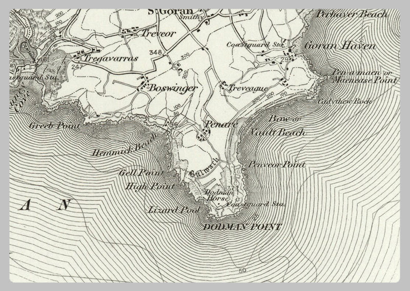 1890 Collection - Mevagissey (Bodmin) Ordnance Survey Map
