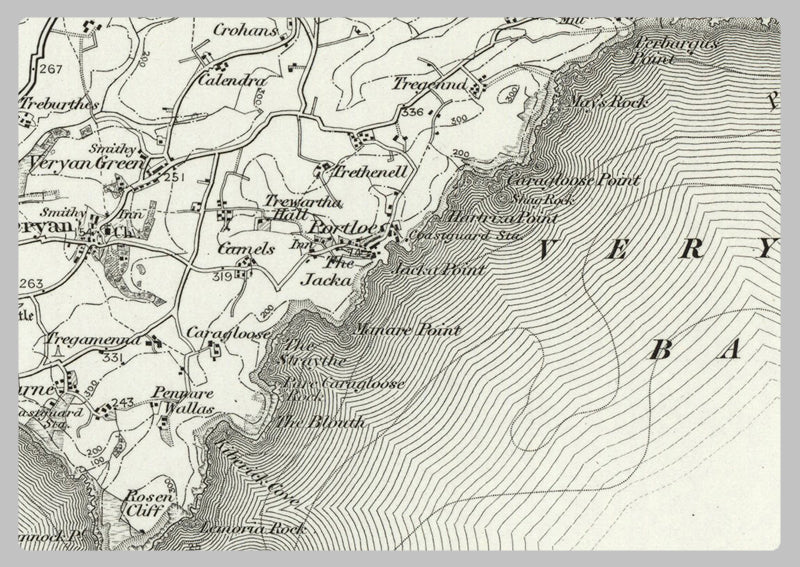 1890 Collection - Mevagissey (Bodmin) Ordnance Survey Map