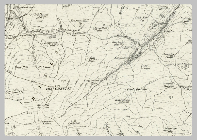 1890 Collection - The Cheviot Ordnance Survey Map