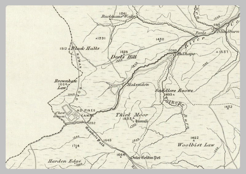 1890 Collection - The Cheviot Ordnance Survey Map